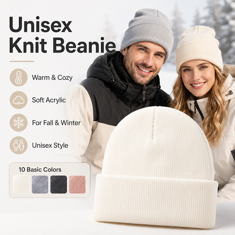Unisex Knit Beanie Warm Acryli - Beanie Cuffed Knit reseña y precio
