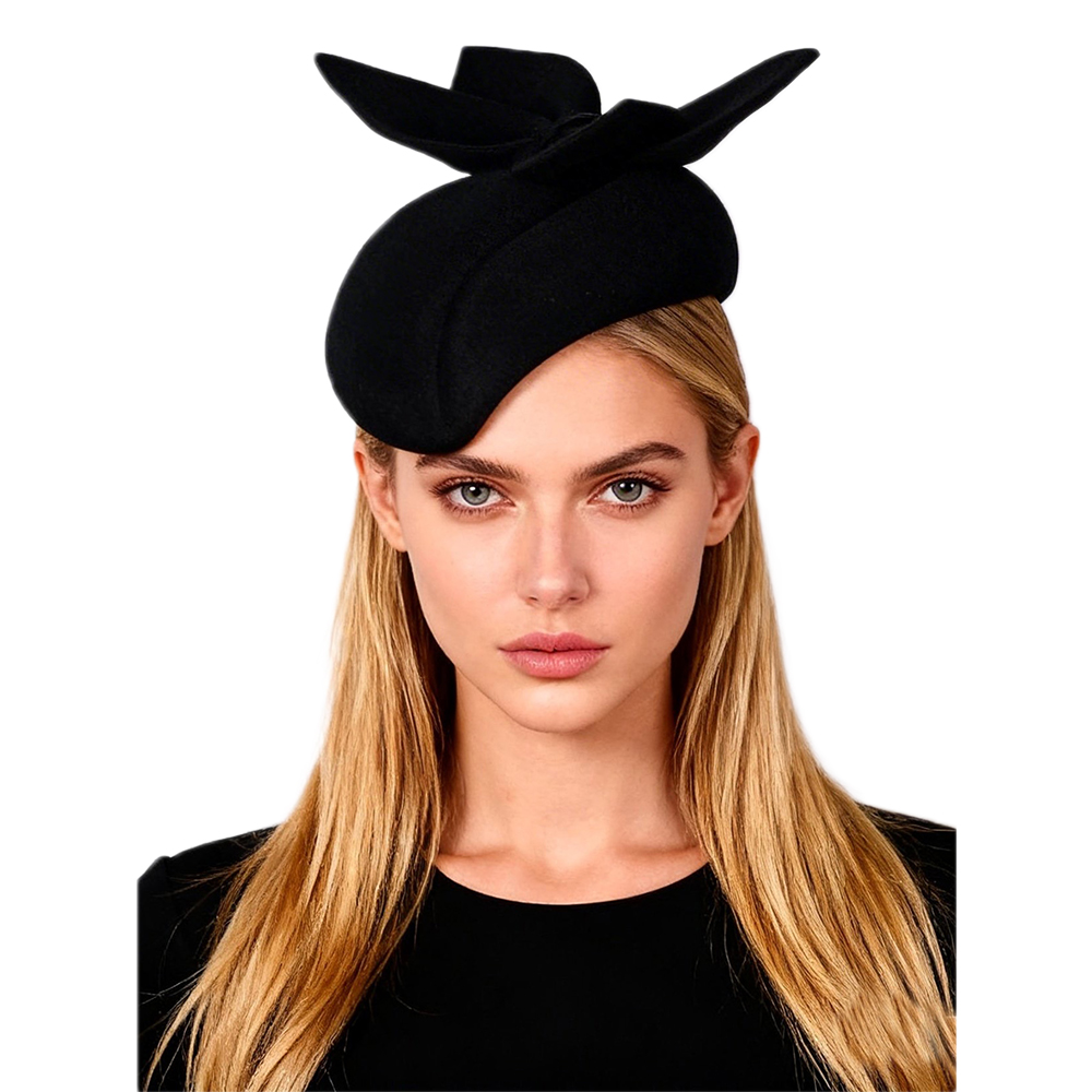 FS Black White Wool Fascinator - Beret French Wool reseña y precio