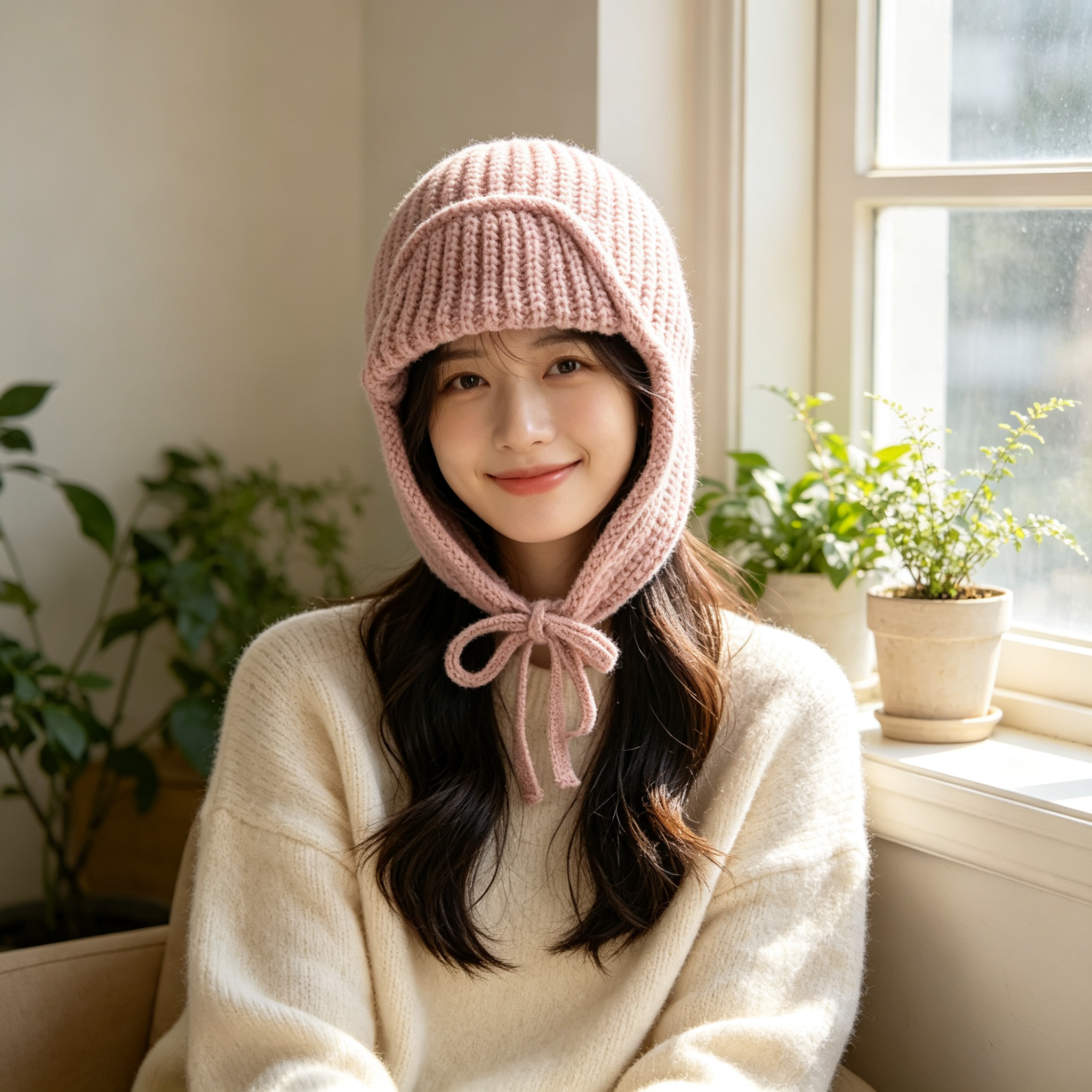 Autumn Winter Knit Earflap Bea - Trapper Hat Ear Flap reseña y precio