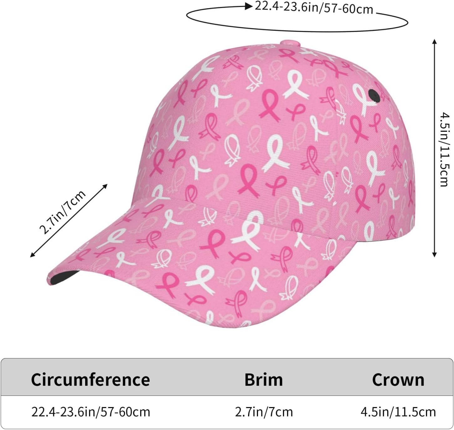 Pink and White Ribbon Bow Prin - Golf Cap Dad reseña y precio