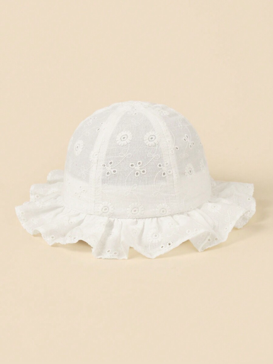 White Floral Embroidery Bucket - Bucket Hat Cotton reseña y precio