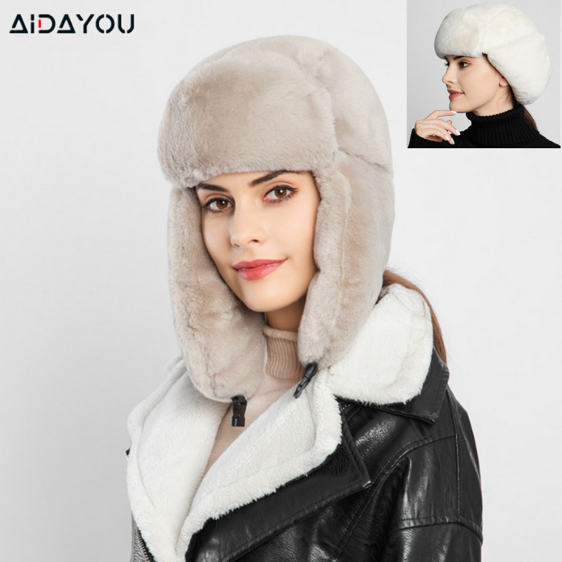Womens Hat Faux Fur Winter Ear - Trapper Hat Ear Flap reseña y precio