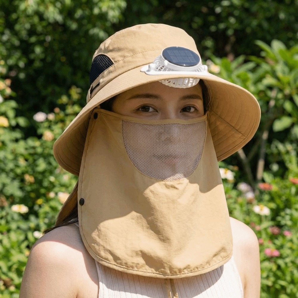 Portable Solar Rechargeable Fa - Sun Hat Wide Brim reseña y precio