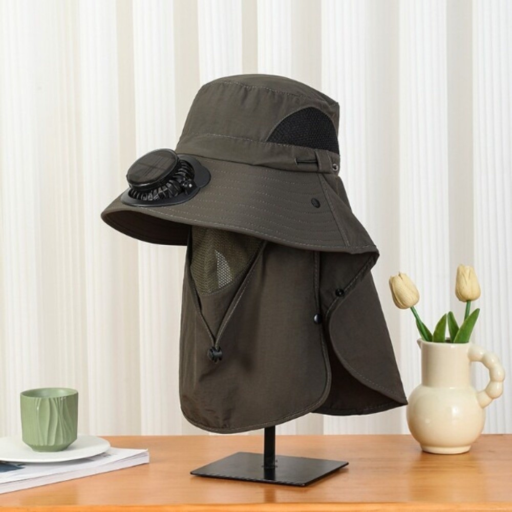 Portable Solar Rechargeable Fa - Sun Hat Wide Brim reseña y precio