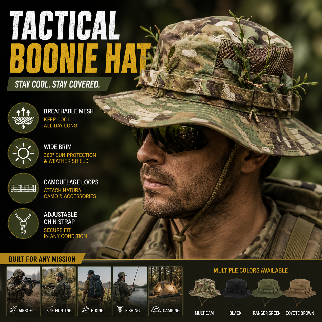 MC Camouflage Boonie Hat Men W - Boonie Hat Tactical reseña y precio