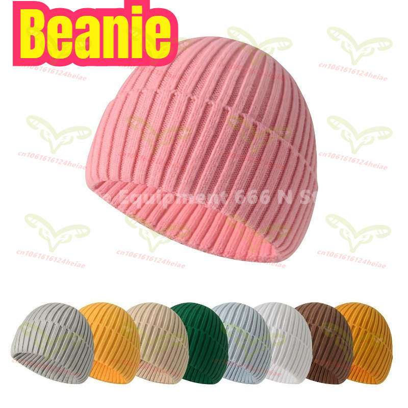 Autumn Winter Soft Knitted Bea - Beanie Cuffed Knit reseña y precio