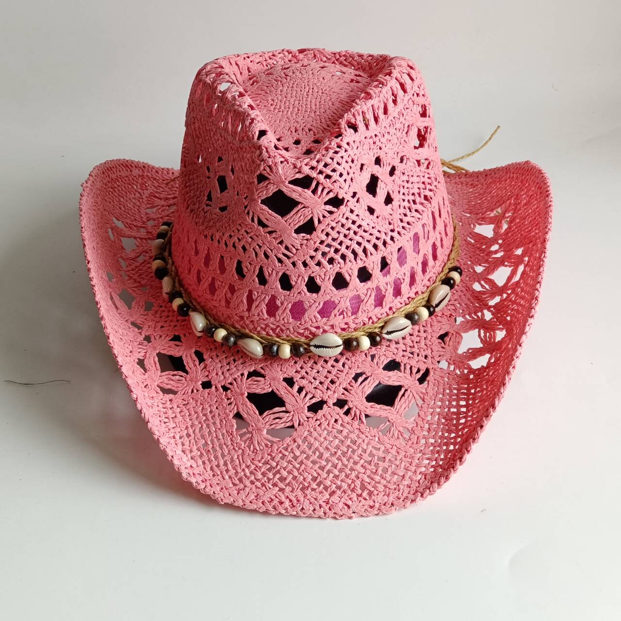 Pink Cowboy straw hat  hollow  - Cowboy Hat Straw reseña y precio